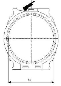 1c) Cadre à membrane élastique, diamètre intérieur 64 mm.