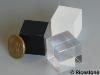 1ai) Cube présentoir, support verre acrylique 2x2x2 cm, socle figurine.