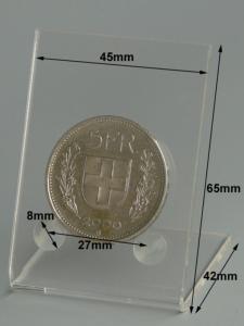 Prsentation d'une pice de monnaie Suisse de CHF 5.-