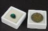 2a) 20x Boites de gemmologie 4x4 pierre taillée, dessus verre.