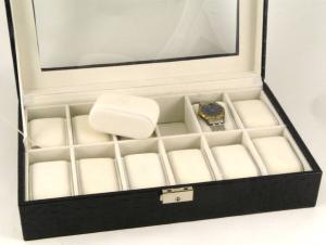 2b) Coffret luxe pour rangement de douze montres de collection.